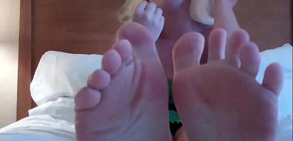  How about I tease you with my cute little feet
